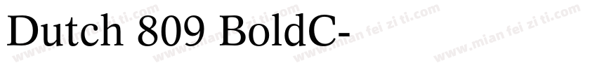 Dutch 809 BoldC字体转换